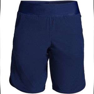 Lands' End Modest Swim Shorts, Rash Guard, Navy Blue, Like New, 9" Inseam